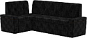 Угловой диван Лига диванов Деметра 45 левый (микровельвет, черный)