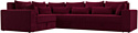 Угловой диван Лига диванов Майами Long левый 114888L (микровельвет бордовый)