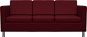 Диван Brioli Дилли трехместный (экокожа, L16 вишневый)