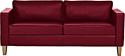 Диван Brioli Вернер двухместный (экокожа, L16 вишневый/светлые ножки)