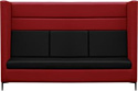 Диван Brioli Дирк трехместный (экокожа, L19-L22 (красный, черные вставки)