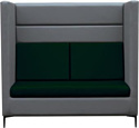 Диван Brioli Дирк двухместный (экокожа, L21-L15 (серый, зеленые вставки)