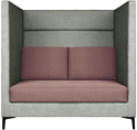 Диван Brioli Дирк двухместный (рогожка, J20-J11 (серый, розовые вставки)