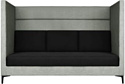 Диван Brioli Дирк трехместный (рогожка, J20-J22 (серый, черные вставки)