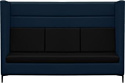Диван Brioli Дирк трехместный (экокожа, L18-L22 (синий, черные вставки)