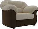 Интерьерное кресло Лига диванов Карнелла 105838 (микровельвет, бежевый/коричневый)