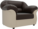 Интерьерное кресло Лига диванов Карнелла 105852 (экокожа, коричневый/бежевый)
