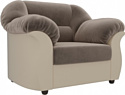 Интерьерное кресло Лига диванов Карнелла 105826 (велюр, коричневый/экокожа, бежевый)