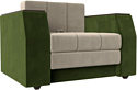 Кресло-кровать Лига диванов Атлантида 113852 (микровельвет, бежевый/зеленый)