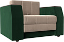 Кресло-кровать Лига диванов Атлантида 113845 (велюр, бежевый/зеленый)
