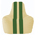 Кресло-мешок Flagman Спортинг С1.1-147 (бежевый/зеленый)