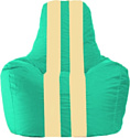 Кресло-мешок Flagman Спортинг С1.1-293 (бирюзовый/светло-бежевый)