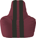 Кресло-мешок Flagman Спортинг С1.1-299 (бордовый/черный)
