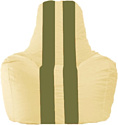 Кресло-мешок Flagman Спортинг С1.1-144 (светло-бежевый/оливковый)