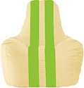 Кресло-мешок Flagman Спортинг С1.1-141 (светло-бежевый/салатовый)