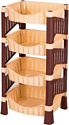 Полка для обуви Эльфпласт Плетёнка 4-х секционная 442 (бежевый/коричневый)