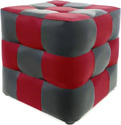 Пуфик Brioli Рубик L20-L19 (серый/красный)