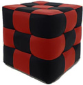 Пуфик Brioli Рубик L22-L19 (черный/красный)