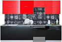 Кухня Интерлиния Мила Gloss 60-30 (красный/черный)