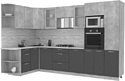 Готовая кухня Интерлиния Мила 1.68x3.2 левая (бетон-кастилло темный)