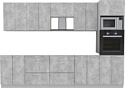 Готовая кухня Интерлиния Мила Лайт 3.0 ВТ без столешницы (бетон/бетон)