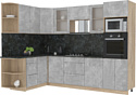 Готовая кухня Интерлиния Мила 1.68x2.8 левая (бетон-кастилло темный)