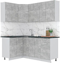 Готовая кухня Интерлиния Мила Лайт 1.2x1.9 (бетон-бетон-кастилло темный)