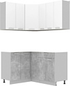 Готовая кухня Интерлиния Мила Лайт 1.2x1.5 без столешницы (белый платинум/бетон)