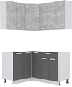 Готовая кухня Интерлиния Мила Лайт 1.2x1.5 без столешницы (бетон/антрацит)