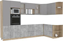 Готовая кухня Интерлиния Мила 1.68x3.2 правая без столешницы (серебристый/бетон)