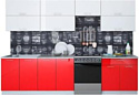 Кухня Интерлиния Мила Gloss 60-30 (белый/красный)