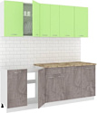 Готовая кухня Кортекс-мебель Корнелия Лира-лайт 2.1м (зеленый/оникс/мадрид)