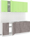 Готовая кухня Кортекс-мебель Корнелия Лира-лайт 2.0м без столешницы (зеленый/оникс)