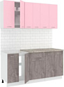 Готовая кухня Кортекс-мебель Корнелия Лира-лайт 1.7м (розовый/оникс/марсель)