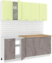 Готовая кухня Кортекс-мебель Корнелия Лира-лайт 2.0м (салатовый/оникс/дуб бунратти)