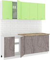 Готовая кухня Кортекс-мебель Корнелия Лира-лайт 2.0м (зеленый/оникс/мадрид)