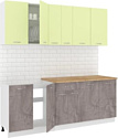 Готовая кухня Кортекс-мебель Корнелия Лира-лайт 2.1м (салатовый/оникс/дуб бунратти)