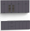 Готовая кухня Интермебель Лион-8 2.4м без столешницы (графит софт)