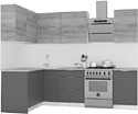 Готовая кухня Интермебель Микс Топ-25 2x1.52м левая (дуб каньон-вудлайн кремовый-венато)