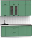 Готовая кухня Интермебель Лион-6 В-1 2.1м (мята софт/этна)
