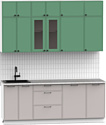 Готовая кухня Интермебель Лион-6 В-1 2.1м (мята софт/луна софт/этна)
