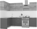 Готовая кухня Интермебель Микс Топ-23 2.1x1.42м левая (дуб каньон-вудлайн кремовый-венато)