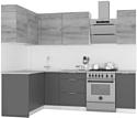 Готовая кухня Интермебель Микс Топ-22 2x1.42м левая (дуб каньон-вудлайн кремовый-венато)