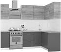 Готовая кухня Интермебель Микс Топ-22 2x1.42м правая (дуб каньон-вудлайн кремовый-венато)