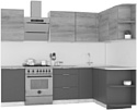 Готовая кухня Интермебель Микс Топ-12 2x1.5м правая (дуб каньон-вудлайн кремовый-венато)