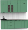 Готовая кухня Интермебель Лион-8 В-1 2.4м (мята софт/этна)
