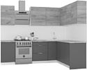 Готовая кухня Интермебель Микс Топ-28 2x1.72м правая (дуб каньон-вудлайн кремовый-венато)