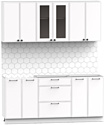 Готовая кухня Интермебель Лион-14 1.8м без столешницы (белый софт)