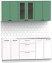 Готовая кухня Интермебель Лион-14 1.8м без столешницы (мята софт/белый софт)
