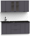 Готовая кухня Интермебель Лион-14 В-1 1.8м (графит софт/сесамо)